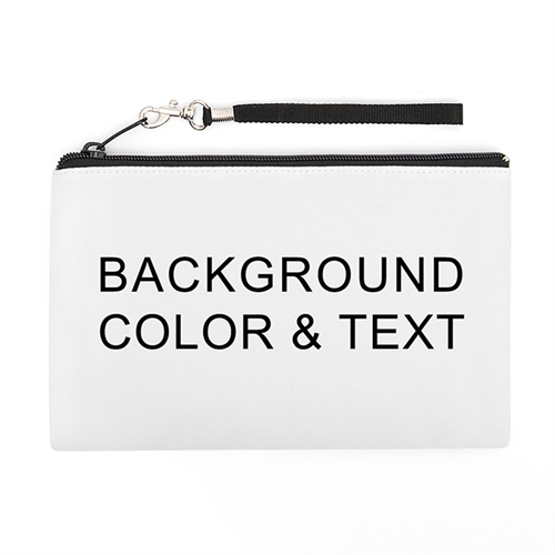 Personalized Background Color & Text (2 Side Different Image) Wristlet Bag (Medium Inch)
