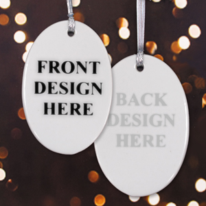 Custom Front & Back Oval Ornament