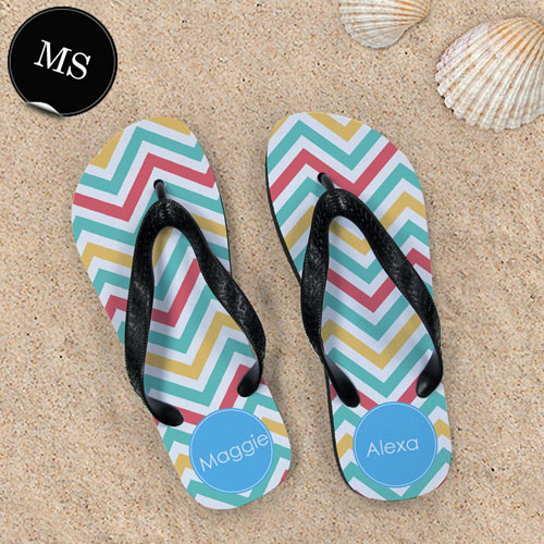 Create My Own Tropical Chevron Personalized Monogrammed, Men Small Flip Flop Sandals