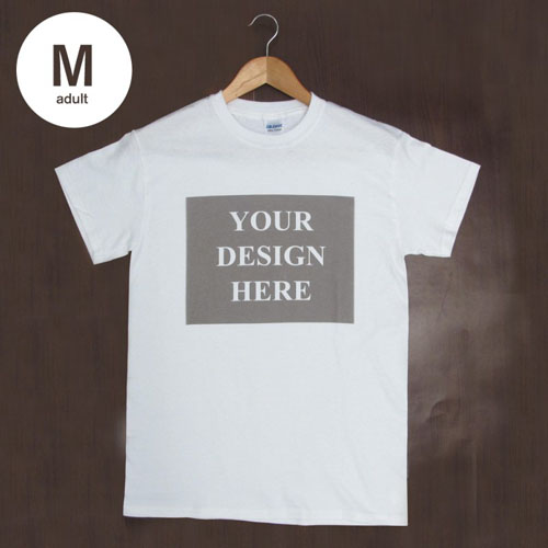 Custom Print White Landscape Image Adult Medium T Shirt