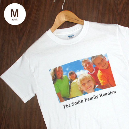 Custom Print Cotton White Image & Text Adult Medium T Shirt