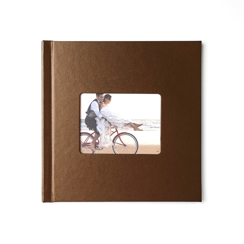12x12 Brown Leather Hard Cover