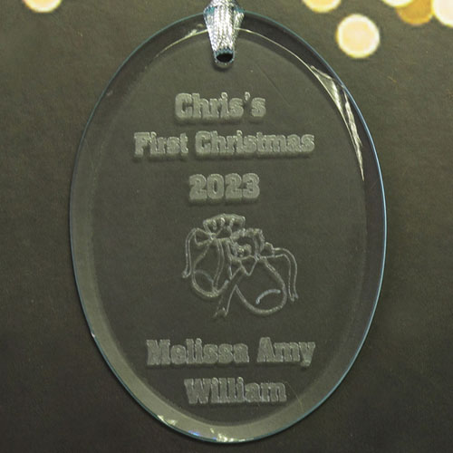 Baby's 1st Christmas Personalized Glass Ornament