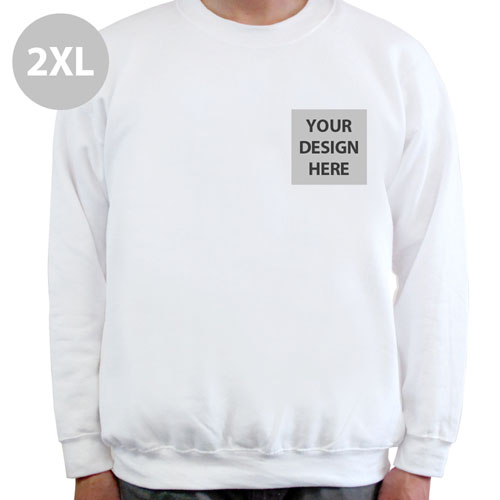 Custom Design Print Your Logo White Sweatshirt 2XL