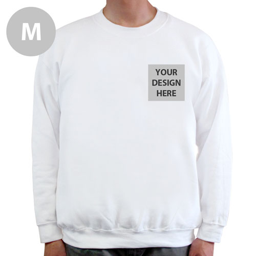 Design Your Own Print Your Logo White Sweatshirt, M