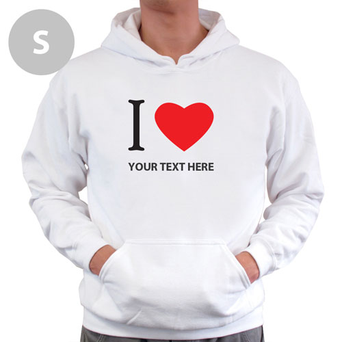 Personalized Personalized I Love (Heart) White Small Hoodie