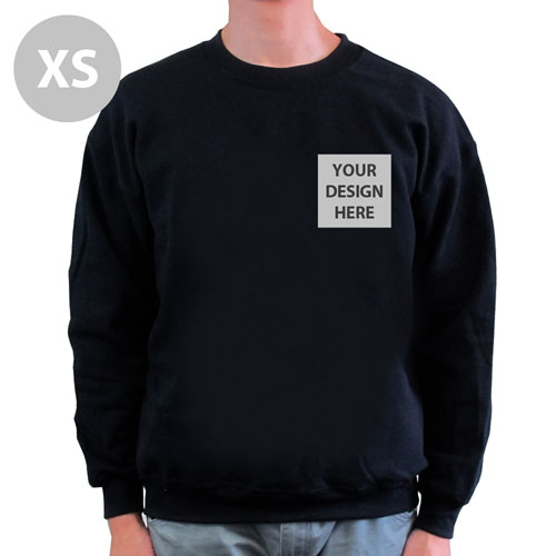 Custom Printed Black Sweatshirt, XS