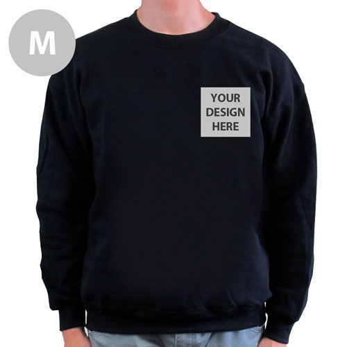 Personalized Print Your Logo Black Sweatshirt, M