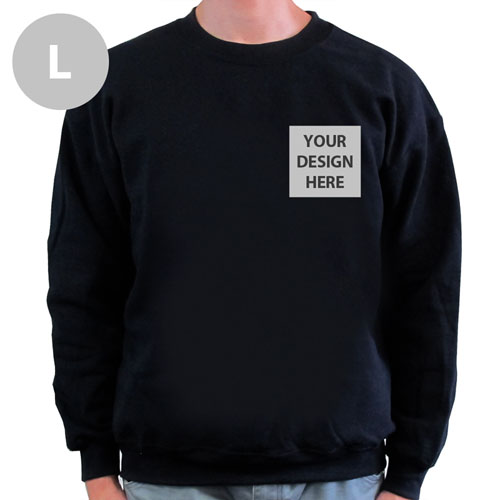 Create Your Own Print Your Logo Black Sweatshirt, L