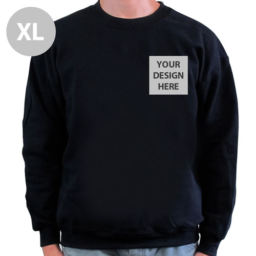 Create Your Own Print Your Logo Black Sweatshirt, XL