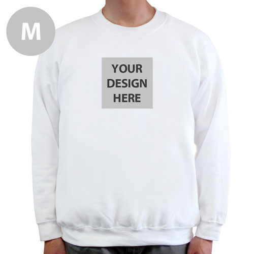 Design Your Own Image & Text Below White M Sweatshirt