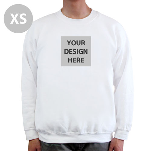 Design Your Image & Text Below White Xs Sweatshirt