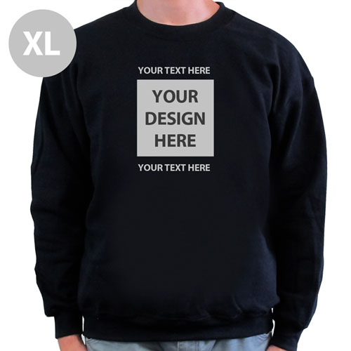 Create Your Own Image & Two Text Lines Black Xl Sweatshirt