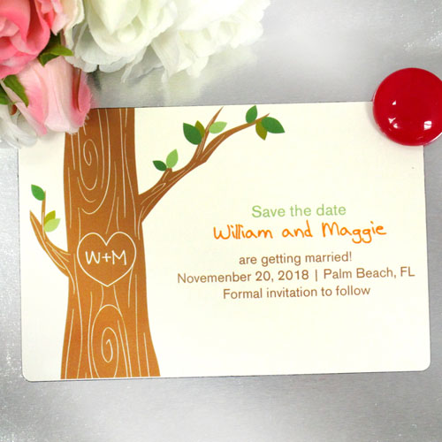 Oak Tree Personalized Wedding Love Photo Magnets