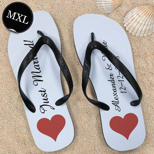 Design Your Own Personalized Love Message Men Extra Large Flip Flops