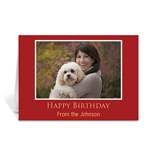 Classic Red Photo Birthday Cards, 5x7 Folded