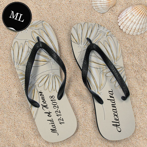 Create Your Own Daisies Personalized Wedding Men Large Flip Flops