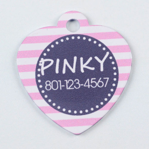 Pink and Gray Stripes Pattern Heart (Custom 1 Side)