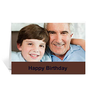 Chocolate Brown Photo Birthday Cards, 5x7 Folded Simple