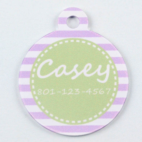 Purple and Lime Stripes Pattern Round (Custom 1 Side)