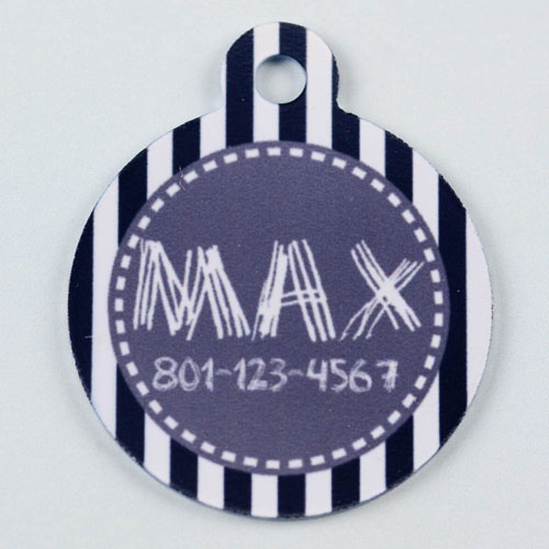 Black and Gray Striped Round (Custom 1 Side)