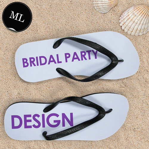 Create Your Own Bridal Party Men Large Flip Flops