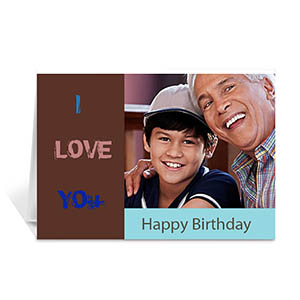 Chocolate Brown Photo Birthday Cards, 5x7 Folded Modern