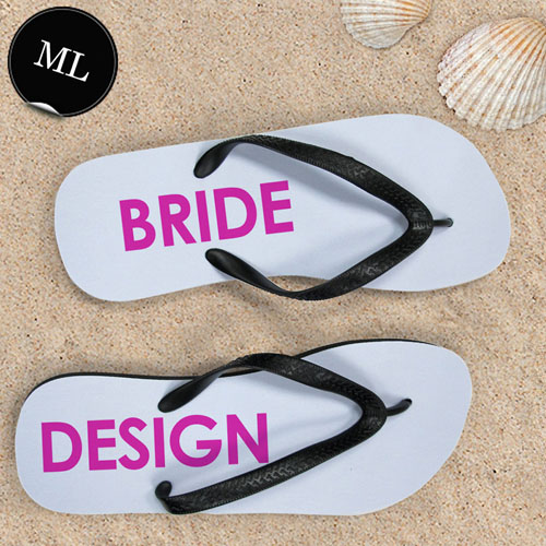 Create Your Own Bride Design Men Large Flip Flops