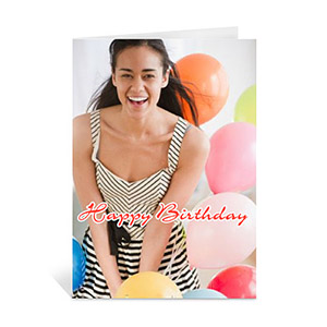 Happy Birthday Photo Cards, 5x7 Portrait Folded