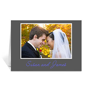 Classic Grey Photo Wedding Cards, 5x7 Folded