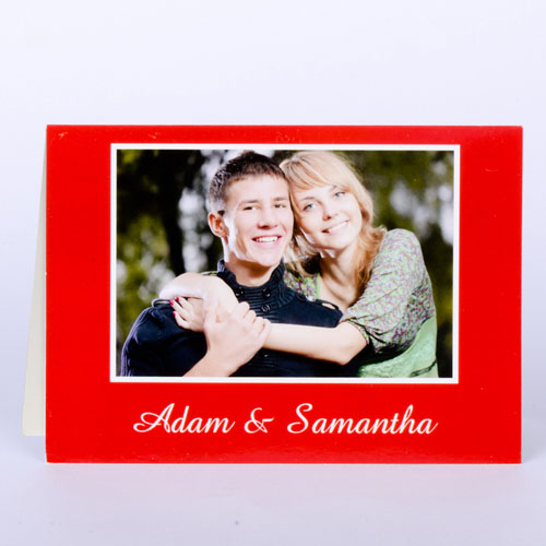 Classic Red Photo Wedding Cards, 5x7 Folded
