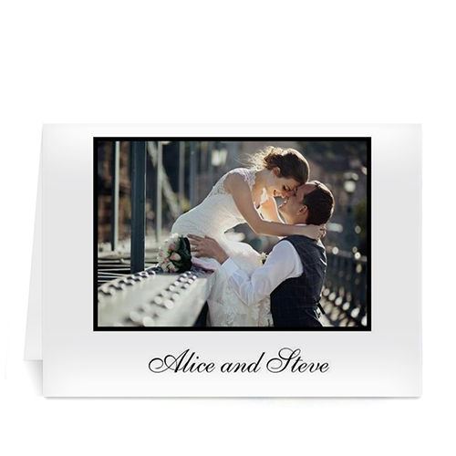 Classic White Wedding Photo Cards, 5x7 Folded