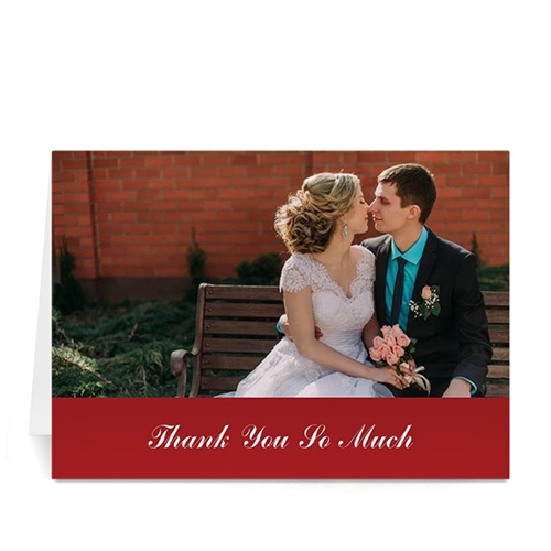 Classic Red Wedding Photo Cards, 5x7 Folded Simple