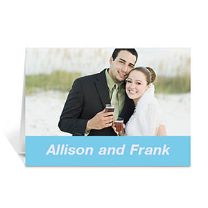 Baby Blue Wedding Photo Cards, 5x7 Folded Simple