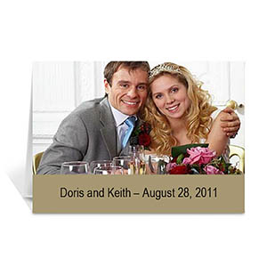 Timeless Gold Wedding Photo Cards, 5x7 Folded Simple