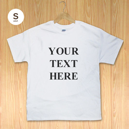 Custom Print Personalized Message Words White Adult Small T Shirt