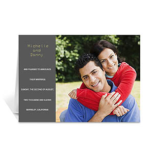 Classic Grey Wedding Photo Cards, 5x7 Folded Modern