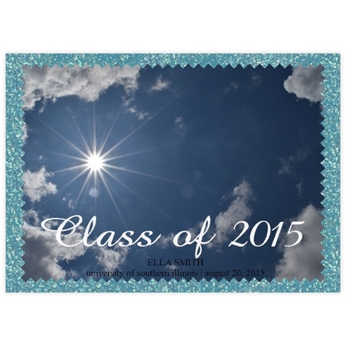 Picture of success Glitter Personalized Photo Graduation Announcement 5x7