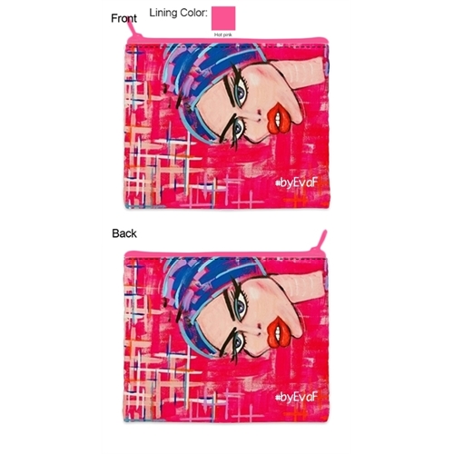 Print Your Own 8X10 2 Side Same Image Hot Pink Zipper Make Up Bag (8 X 10 Inch)