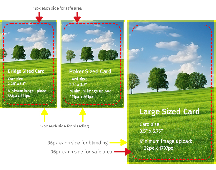 playing card dimensions